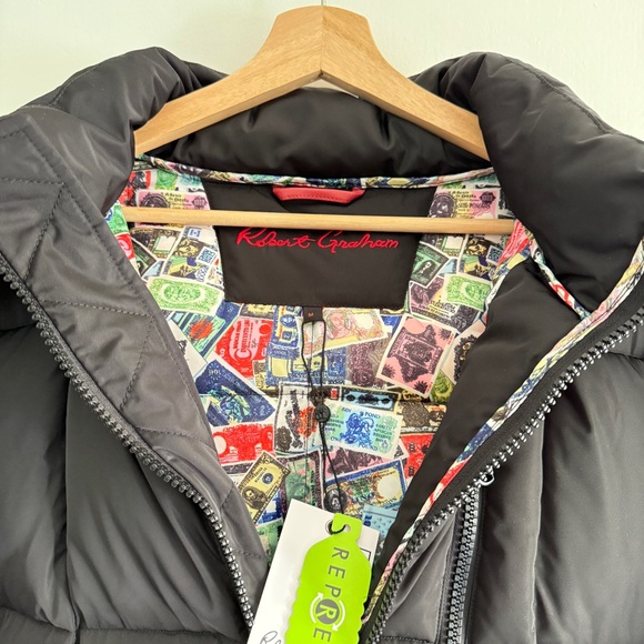 Robert Graham Hooded Black Puffer Jacket - Picture 7 of 9